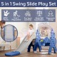 5-in-1 Slide Swing for Kids Toddlers - Sport Center Playset - Play Slide, Swing, Climber, Basketball Hoop, Musical Box