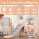 5-in-1 Slide Swing for Kids Toddlers - Sport Center Playset - Play Slide, Swing, Climber, Basketball Hoop, Musical Box