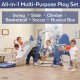 6-in-1 Slide Swing for Kids Toddlers - Sport Center Playset - Play Slide, Swing, Climber, Basketball Hoop, Musical Box