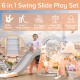 6-in-1 Slide Swing for Kids Toddlers - Sport Center Playset - Play Slide, Swing, Climber, Basketball Hoop, Musical Box