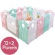 Baby Playpen Kids Activity Center - Safety Home Play Yard - Musical Fence Indoor Outdoor Playard - Auto lock Door