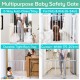 Auto Close Safety Baby Gate - Indoor Infant Kids Child Dog Pets Gates - Dual Locking Pressure Mount Stair Doorway Fence
