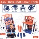 4 in 1 Kids Toy Storage Bookshelf Chair Table - Book Rack Organizer - Children Girl Boy Furniture - ABC Writing Desk
