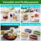 Baby Food Storage Glass Containers Set - Stackable BPA-Free Snack Jars - Freezer Microwave Dishwasher Safe (3 Pack)