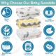 Muslin Baby Swaddle Blanket - 100% Cotton Organic Towel Wrap - Stroller Nursing Cover Nap Burp Cloth Car Canopy Gift Set