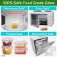 Baby Food Storage Glass Containers Set - Stackable BPA-Free Snack Jars - Freezer Microwave Dishwasher Safe (3 Pack)