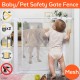 Auto Close Safety Baby Gate - Indoor Infant Kids Child Dog Pets Gates - Dual Locking Pressure Mount Stair Doorway Fence