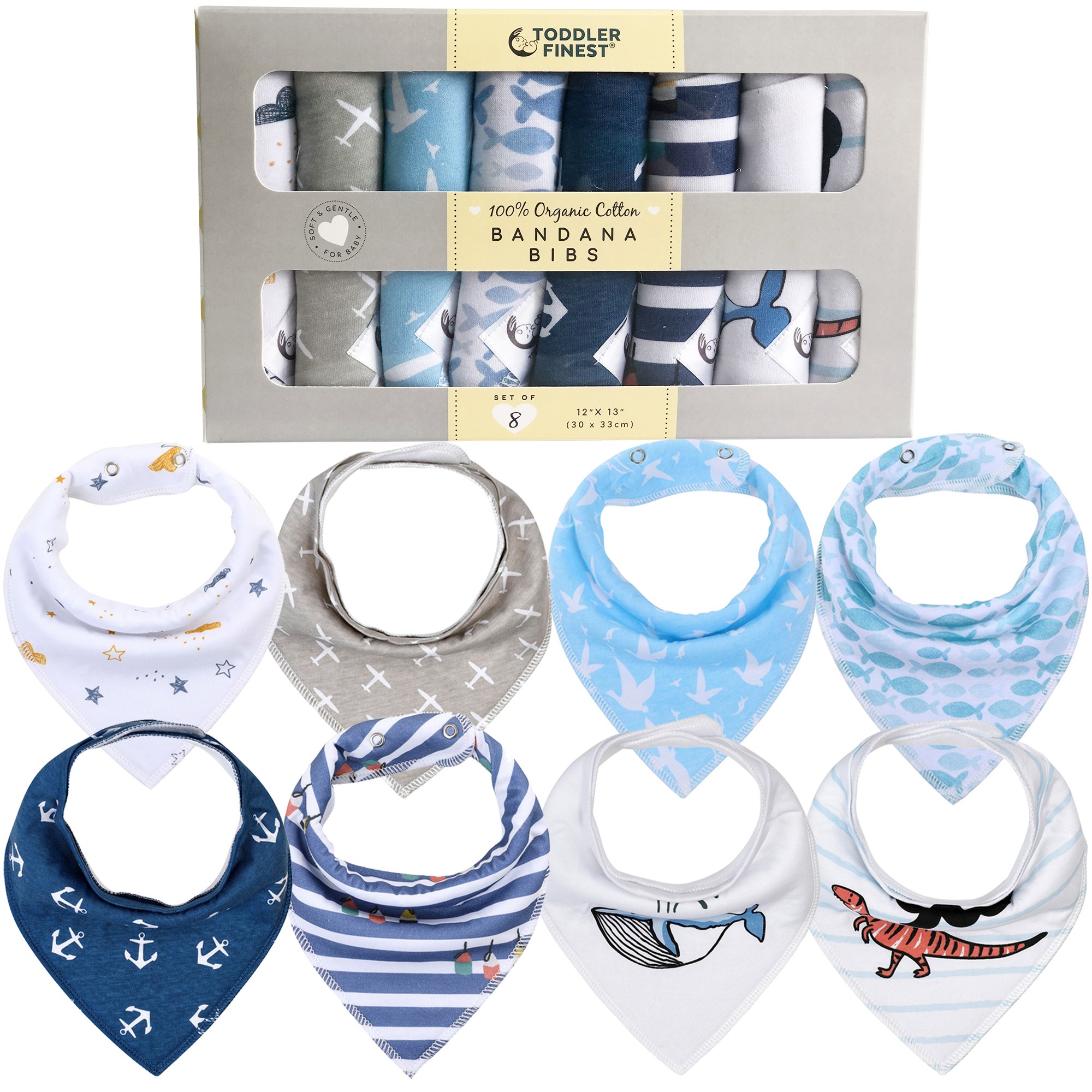 Miracle Baby Bandana Bibs,8 Pcs Baby Bibs,100% Cotton,Soft and Absorbent,Gift for Kis 