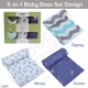 Muslin Baby Swaddle Blanket - 100% Bamboo Organic Towel Wrap - Stroller Nursing Cover Nap Burp Cloth Car Canopy Gift Set