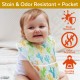 3-Pack Waterproof Baby Bibs - Food Pocket Adjustable Washable Odor Stain Resistant - Boy Girl Infant Toddler Feeding Bib