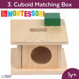 Cuboid Matching Box - Montessori Kids Early Learning Toy - Shape Size Color Pattern Sorting Puzzle - Baby Toddler Preschool
