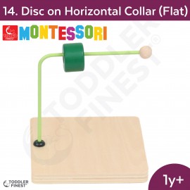 Disc On H. Collar (Flat) - Montessori Kids Early Learning Toy - Shape Size Color Pattern Sorting Puzzle - Baby Toddler Preschool