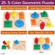 Trigonal Matching Box - Montessori Kids Early Learning Toy - Shape Size Color Pattern Sorting Puzzle - Baby Toddler Preschool