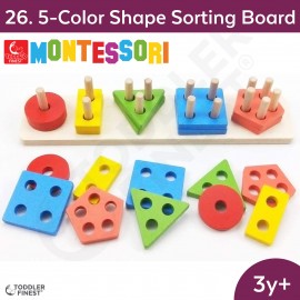 Trigonal Matching Box - Montessori Kids Early Learning Toy - Shape Size Color Pattern Sorting Puzzle - Baby Toddler Preschool