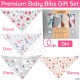 4-Pack Muslin Bandana Baby Bibs - Organic Cotton Drool Bib - Soft 6 Layers absorbent - Boy Girl Infant Toddler Newborn (42*20cm)