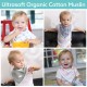 4-Pack Muslin Bandana Baby Bibs - Organic Cotton Drool Bib - Soft 6 Layers absorbent - Boy Girl Infant Toddler Newborn (42*20cm)