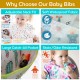 3-Pack Waterproof Baby Bibs - Food Pocket Adjustable Washable Odor Stain Resistant - Boy Girl Infant Toddler Feeding Bib