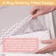 Fitted Crib Cot Mattress Sheets – 100% Organic Cotton Jersey Knit – Soft Gentle Hypoallergenic Universal Stretchy Fit
