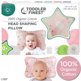 Baby Head Shaping Pillow - Organic Cotton 3D Air Mesh Breathable - Infant Sleep Positioner Cushion - Prevent Flat Head