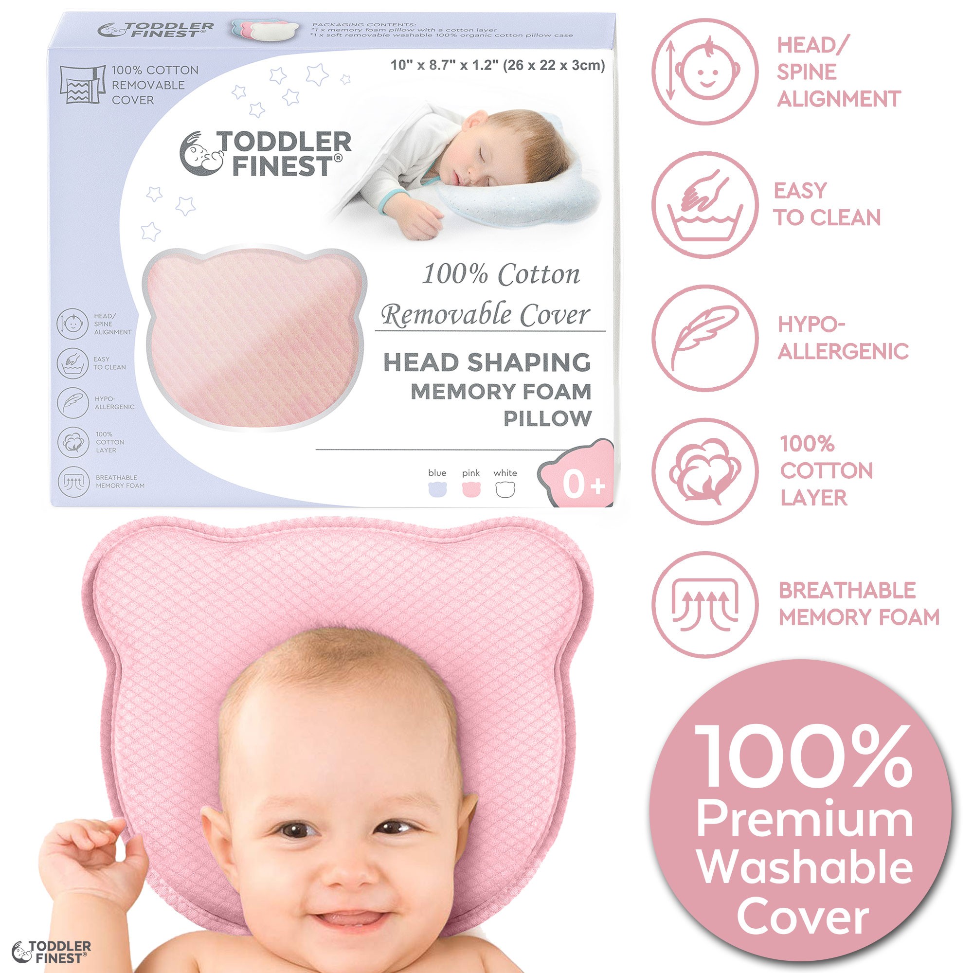 Newborn Baby Infant Cotton Pillow Positioner Prevent Flat Head Anti Roll HA