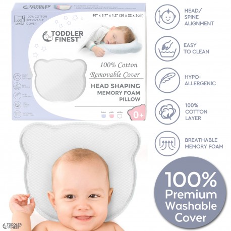 ️Get 20% Off ️ Baby Head Shaping Pillow - Memory Foam with Washable Cover
