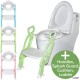 2-in-1 Potty Training Seat with Step Stool Ladder - Adjustable Toddler Toilet Training Seat - Soft Non Slip Splash Guard