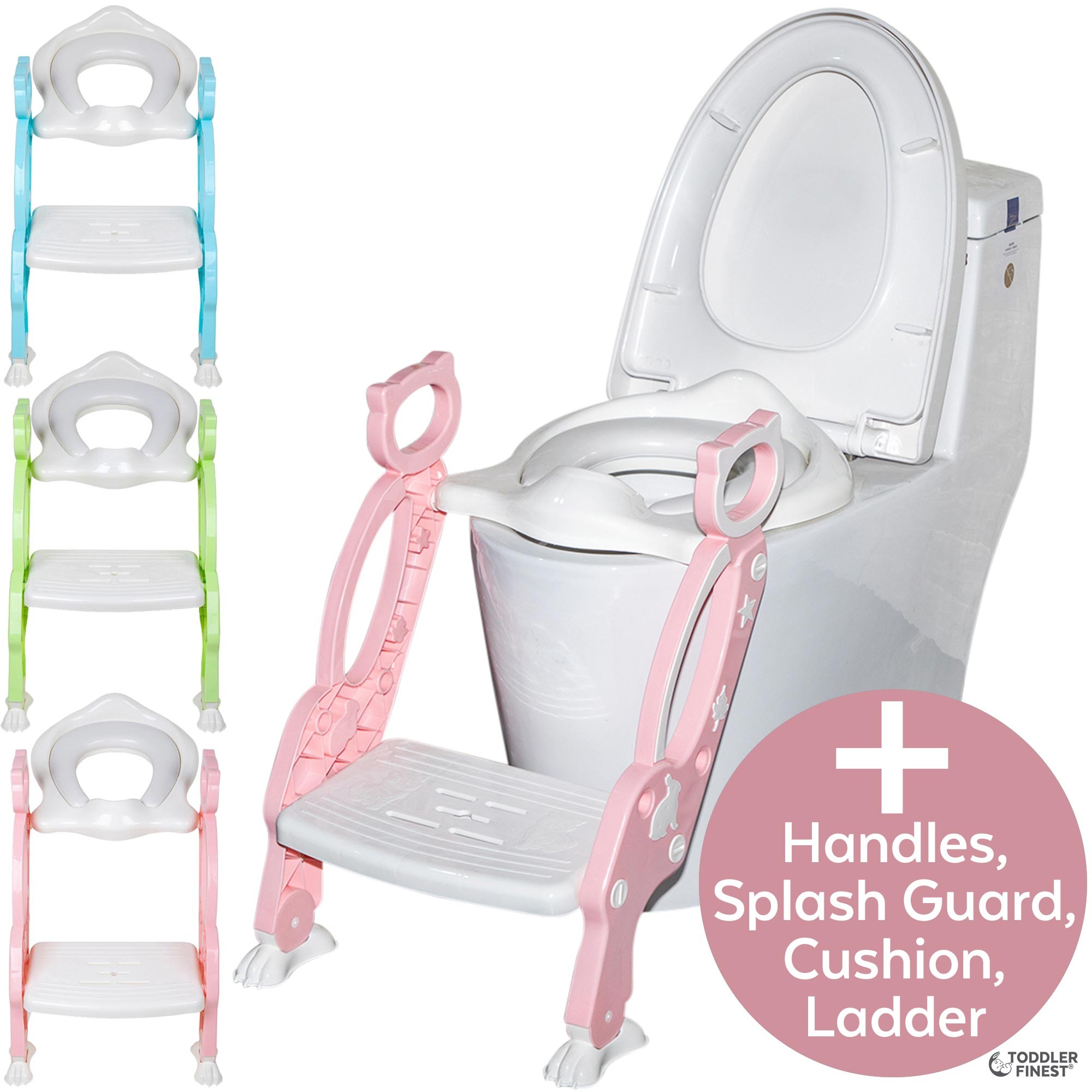  Potty Training Ladder - Soft Cushioned Seat, Adjustable  Height, Collapsible, Non-Slip