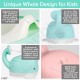 3-in-1 Whale Potty Training Seat - Portable Toddler Toilet Chair Step Stool - Backrest, Splash Guard, Removable Lid Bowl