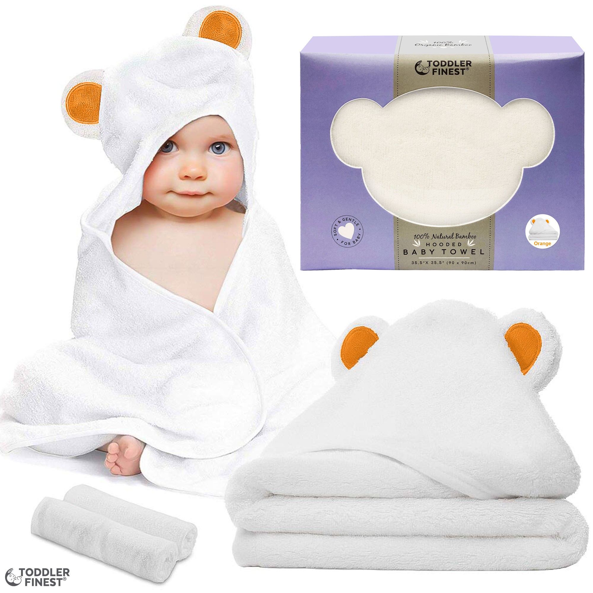 Good Choice Soft and Thick 100% Cotton Bath Set for Kids Girls Boys Infant ad Toddler Baby Hooded Toddler Towel with Bear Ear Pink 