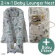 2-in-1 Baby Lounger Nest with Pillow - Infant Portable Cotton Bassinet Crib - Newborn Co-Sleeping Bionic Bumper Bed