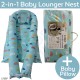 2-in-1 Baby Lounger Nest with Pillow - Infant Portable Cotton Bassinet Crib - Newborn Co-Sleeping Bionic Bumper Bed