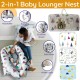 2-in-1 Baby Lounger Nest with Pillow - Infant Portable Cotton Bassinet Crib - Newborn Co-Sleeping Bionic Bumper Bed