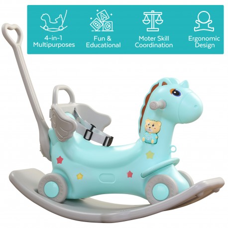 ️Get 20% Off ️ 4-in-1 Rocking Horse - Push Glider Pony Rocker Toy ...