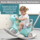 4-in-1 Rocking Horse - Push Glider Pony Rocker Toy - Musical Player Riding Chair - Ride On Rocking Animal Indoor Outdoor