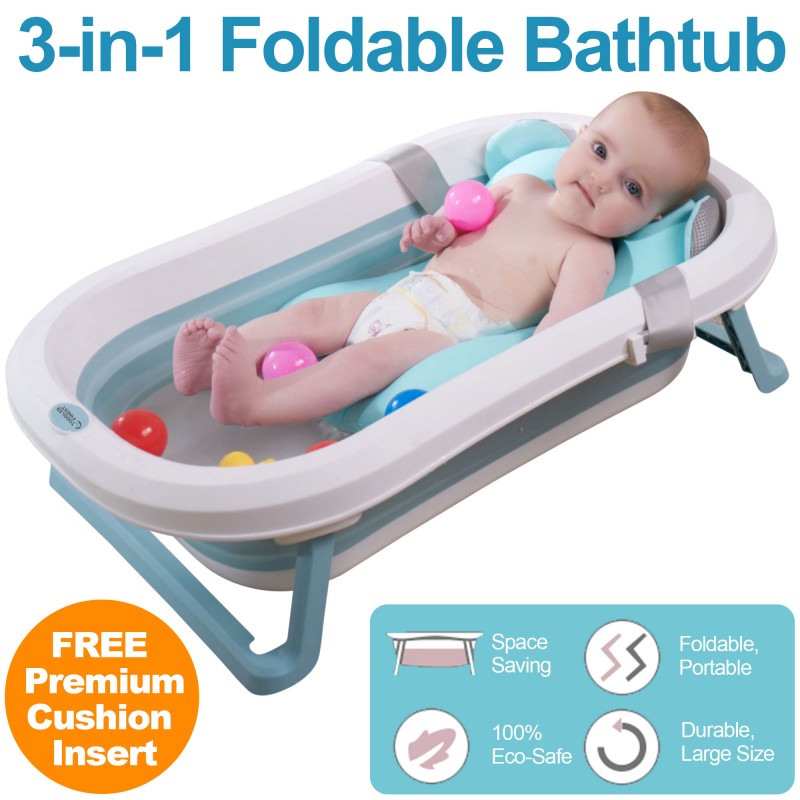 ️Get 20% Off ️ 3-in-1 Foldable Baby Bath Tub - Soft Cushion Insert