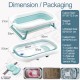 3-in-1 Foldable Baby Bath Tub - Soft Hypoallergenic Cushion Insert - Smart Thermo Sensor - Lightweight Portable Bathtub