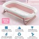 3-in-1 Foldable Baby Bath Tub - Soft Hypoallergenic Cushion Insert - Smart Thermo Sensor - Lightweight Portable Bathtub