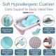 3-in-1 Foldable Baby Bath Tub - Soft Hypoallergenic Cushion Insert - Smart Thermo Sensor - Lightweight Portable Bathtub