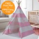 Teepee Tent for Kids - Indoor Outdoor Tipi Play Tents Camping Playhouse - 100% Cotton, Waterproof Mat, Portable Case