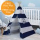 Teepee Tent for Kids - Indoor Outdoor Tipi Play Tents Camping Playhouse - 100% Cotton, Waterproof Mat, Portable Case