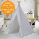 Teepee Tent for Kids - Indoor Outdoor Tipi Play Tents Camping Playhouse - 100% Cotton, Waterproof Mat, Portable Case