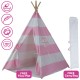 Teepee Tent for Kids - Indoor Outdoor Tipi Play Tents Camping Playhouse - 100% Cotton, Waterproof Mat, Portable Case