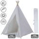 Teepee Tent for Kids - Indoor Outdoor Tipi Play Tents Camping Playhouse - 100% Cotton, Waterproof Mat, Portable Case