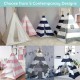 Teepee Tent for Kids - Indoor Outdoor Tipi Play Tents Camping Playhouse - 100% Cotton, Waterproof Mat, Portable Case