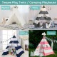 Teepee Tent for Kids - Indoor Outdoor Tipi Play Tents Camping Playhouse - 100% Cotton, Waterproof Mat, Portable Case