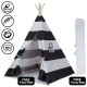 Teepee Tent for Kids - Indoor Outdoor Tipi Play Tents Camping Playhouse - 100% Cotton, Waterproof Mat, Portable Case