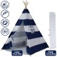 Teepee Tent for Kids - Indoor Outdoor Tipi Play Tents Camping Playhouse - 100% Cotton, Waterproof Mat, Portable Case