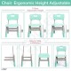 Kids Table and 2 Chairs Set - Toddler Activity Chair - Lightweight Adjustable Height Plastic Desk  - Scratch Resistant