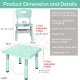 Kids Table and 2 Chairs Set - Toddler Activity Chair - Lightweight Adjustable Height Plastic Desk  - Scratch Resistant