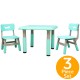 Kids Table and 2 Chairs Set - Toddler Activity Chair - Lightweight Adjustable Height Plastic Desk  - Scratch Resistant